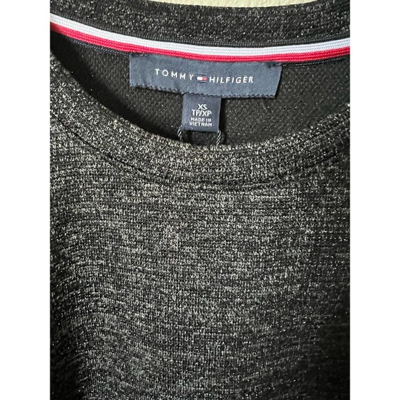 Tommy Hilfiger Puff Sleeve Shimmer Top - Black - Picture 3 of 4